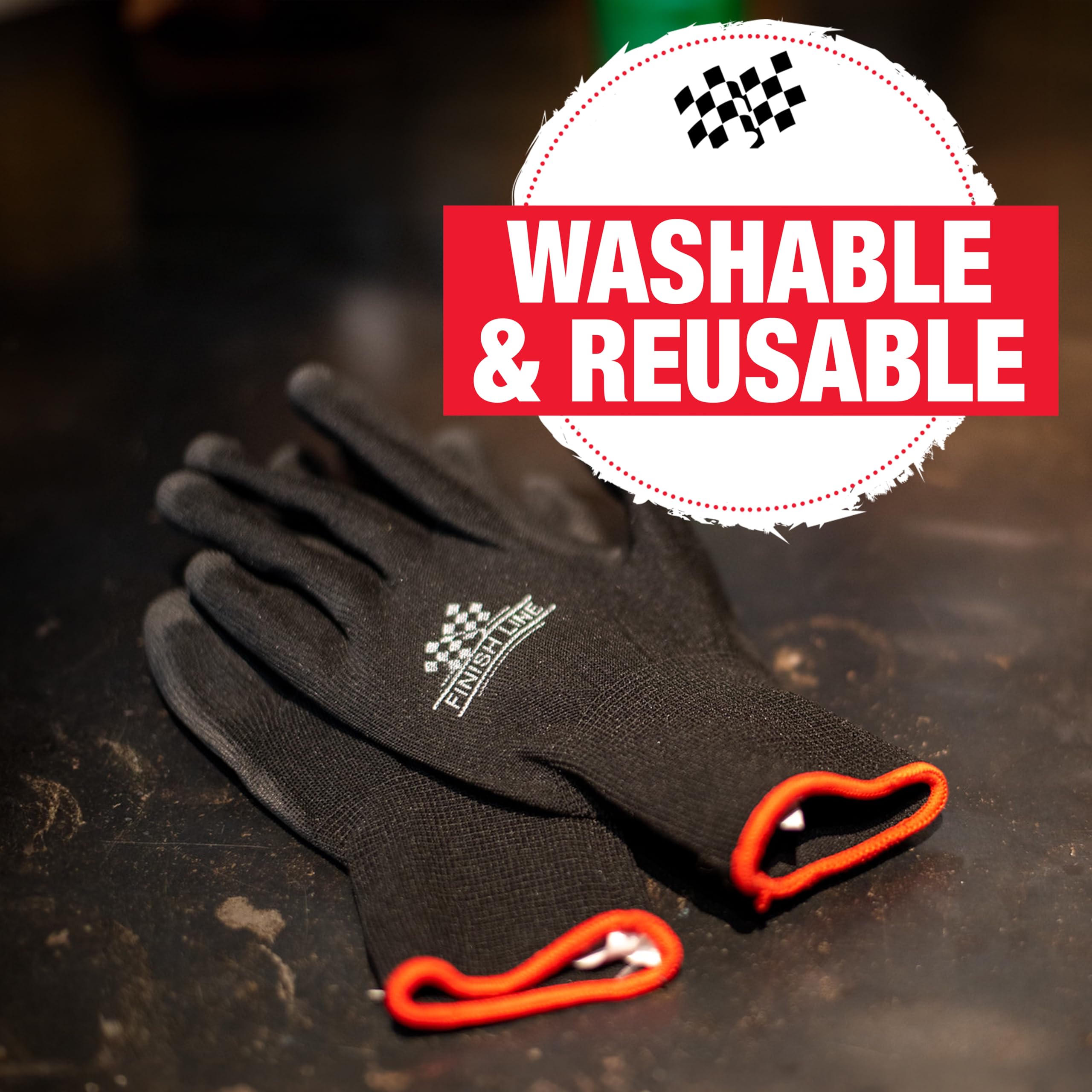 Finish Line Mechanic Grip Gloves for Bicycles, Latex-Free Gloves with Tactile-Enhancing Coating, Textured Palm for Superior Grip, Breathable Upper Fabric Keeps Hands Cool and Dry – Large, 3 Pack - Image 3